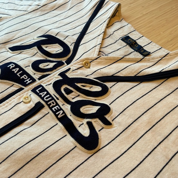 RARE Ralph Lauren Polo Bear Pinstripe Jersey - Picture 3 of 8